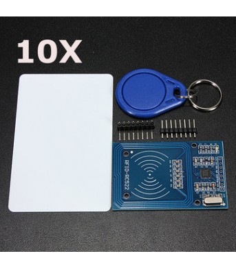 10Pcs RC522 Chip IC Card Induction Module RFID Reader