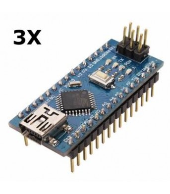 3Pcs ATmega328P Arduino Compatible Nano V3 Improved Version No C