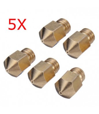 5Pcs 0.4mm 3D Printer Extruder Brass Nozzle For Makerbot MK8