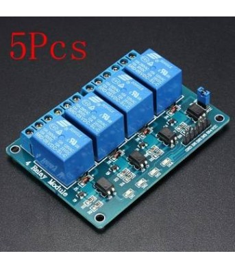 5Pcs 5V 4 Channel Relay Module For Arduino PIC ARM DSP AVR MSP43