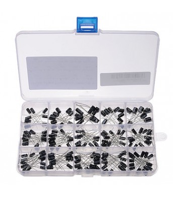 215Pcs 15 Values 0.1uF-330uF Mix Electrolytic Capacitor Kit With